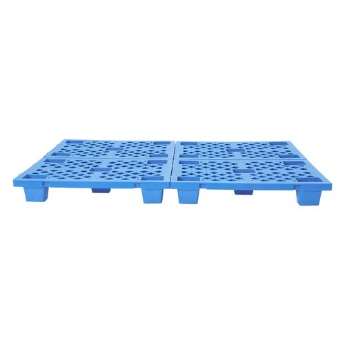 6-Piece Interlocking Plastic Pallets for Efficient Storage in Warehouses