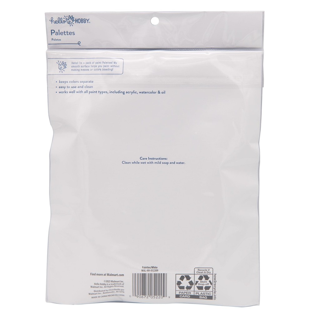 Hello Hobby White Craft Plastic Paint Palettes 3 Pack