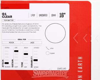 Evans G1 Clear Drumhead - 16"