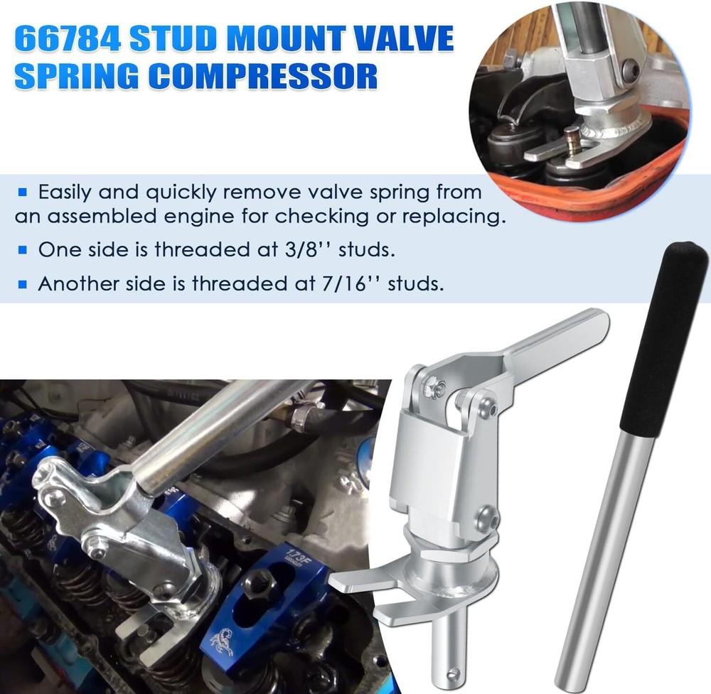 66784 Stud Mount Valve Spring Compressor Remove for all 3/8" & 7/16" Rocker Stud