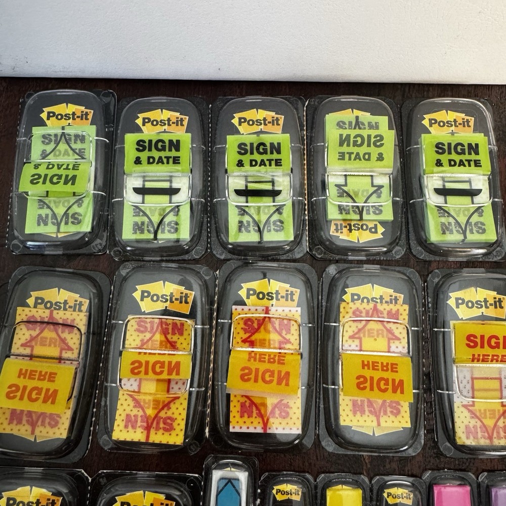 3M Post-it Large Mixed Lot Post-It Tabs "Sign Here" Notary Pop Up Flags