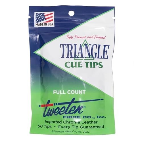 Triangle Billiard Pool Cue Tips - 50 Pack - Choose Size - High Quality, Durable