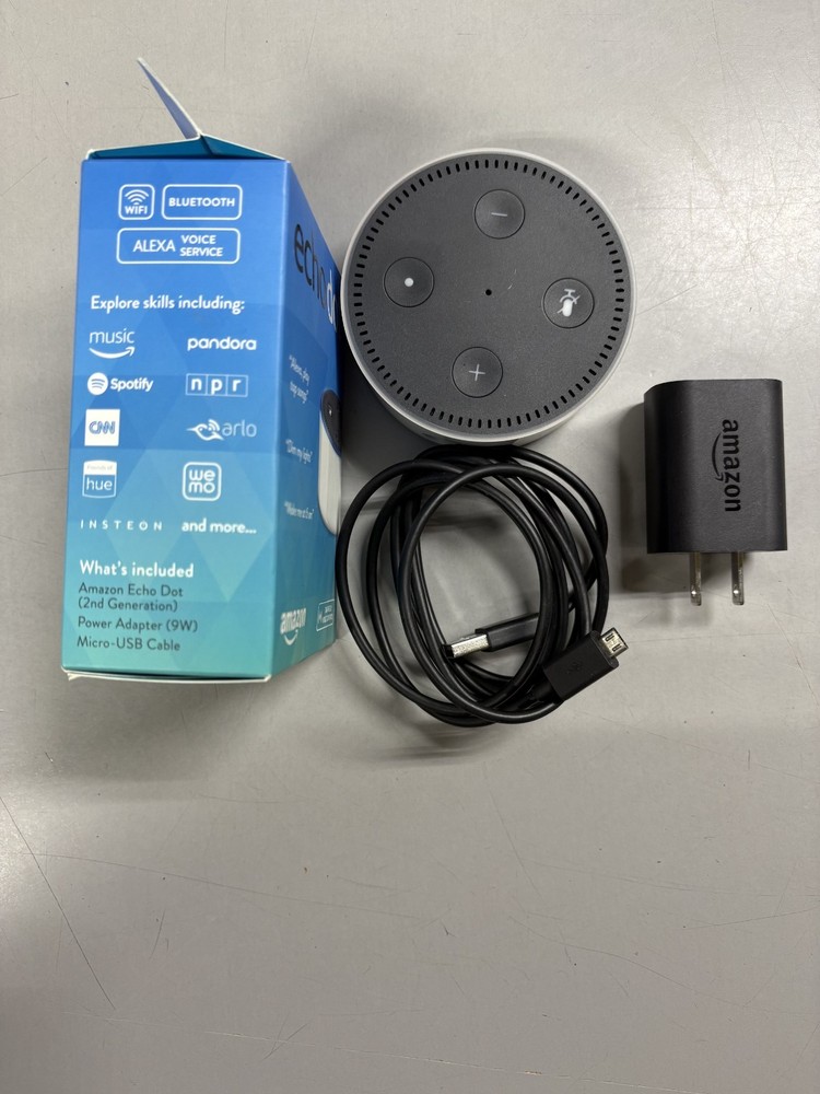 Amazon Echo Dot 2nd Generation Smart Speaker White - With Box and All Components