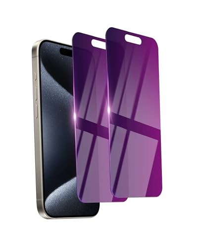 2 Pack Privacy Screen Protector for Tempered Glass 6.1inch iPhone 15 Pro