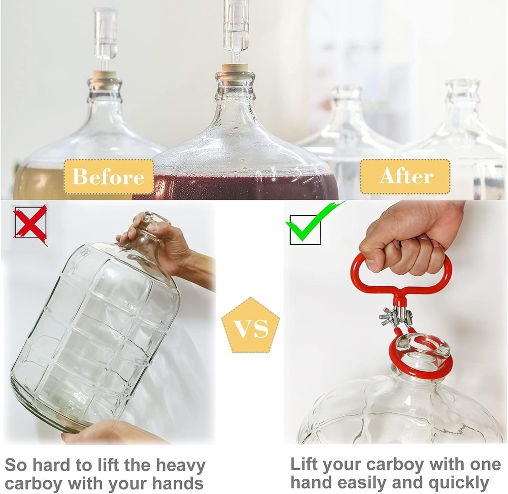 Carboy Handle, 2 Pack Glass Handle Heavy Duty Holder for...