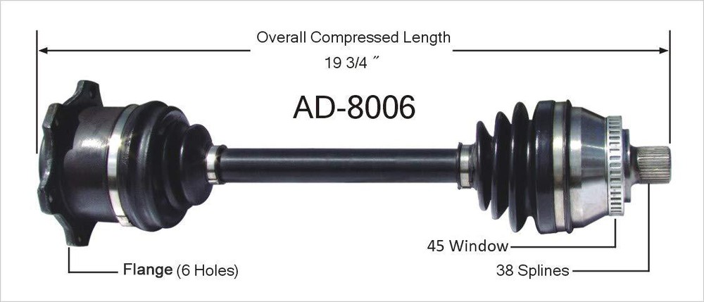 SurTrack AD-8006 CV Axle Shaft
