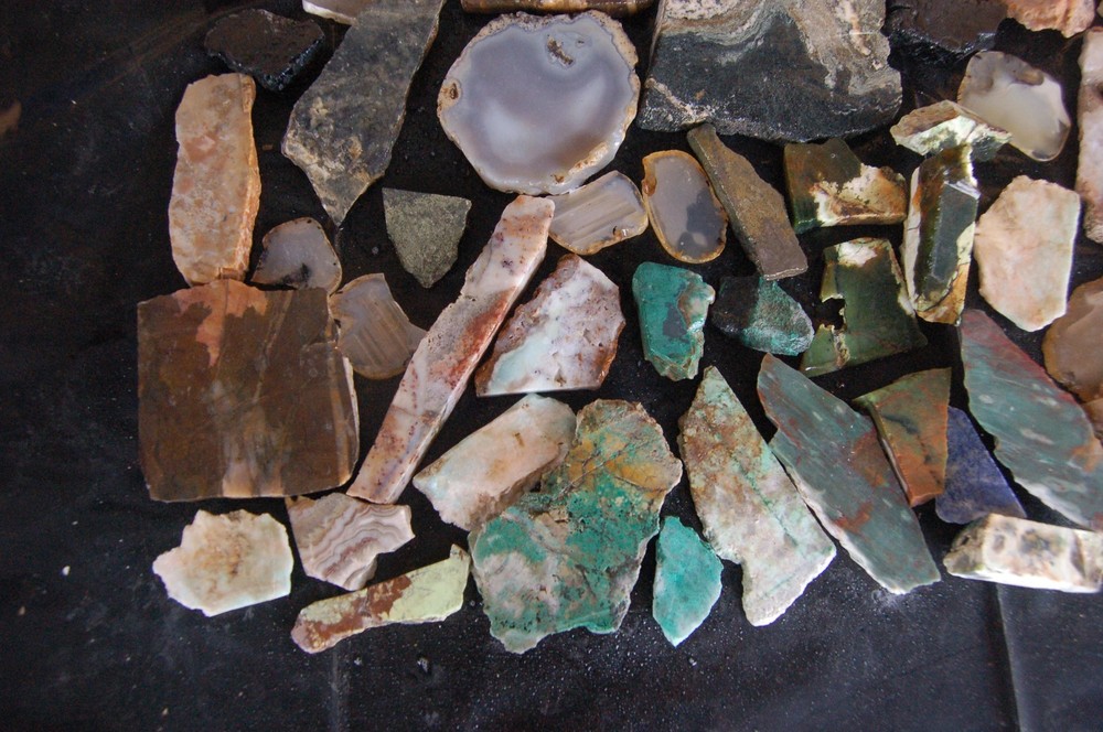 Miscellaneous Jasper, Agate, Calcite Onyx Slabs End Cuts Ect.
