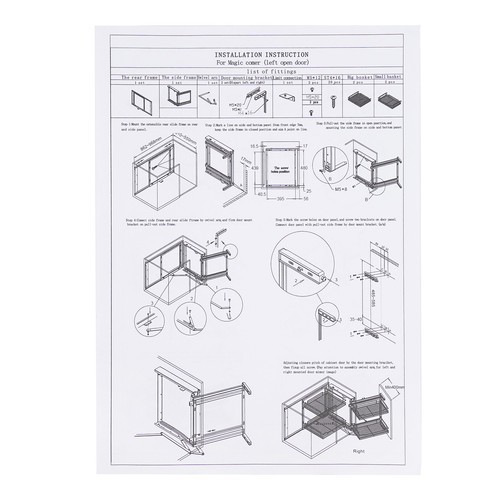 14" Blind Corner Pull Out, Universal Mount Right or Left, Soft Close, New In Box