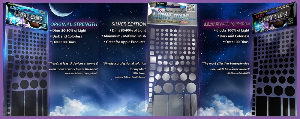 LightDims Black Out Edition Light Blocking LED Covers (2 Sheets) Shapes & Unc...