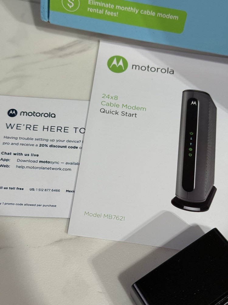 Motorola Modem Cable MB7621 New - Open Box