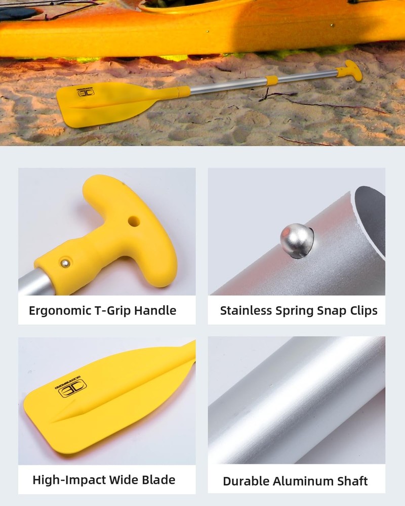 OCEANBROAD Telescoping Emergency Paddle 26''-54'' 26''-54''(1-pack), Yellow