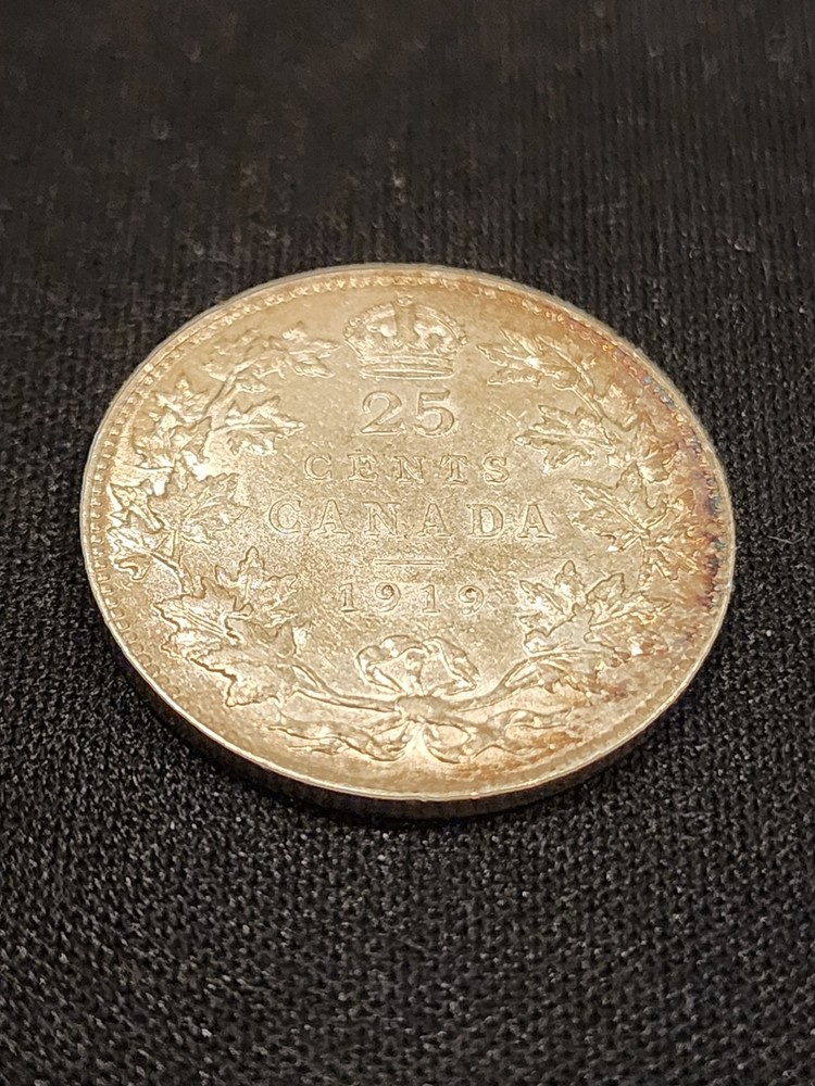 1919 Canada 25 Cents Silver Coin