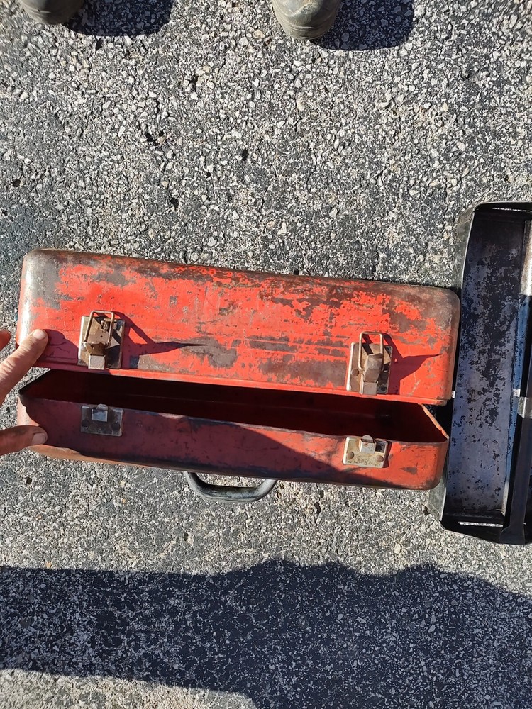 vintage Simonsen tool box metal with divided tray