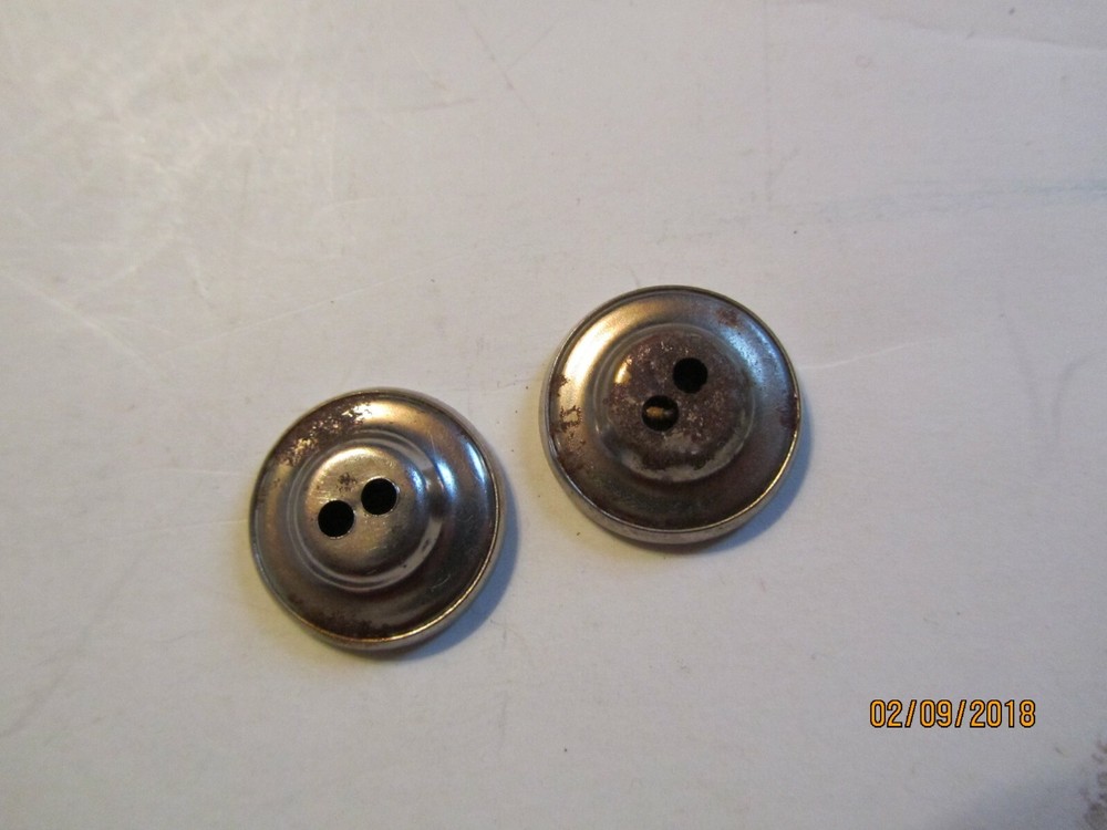 Vintage Pair Silver Metal Button