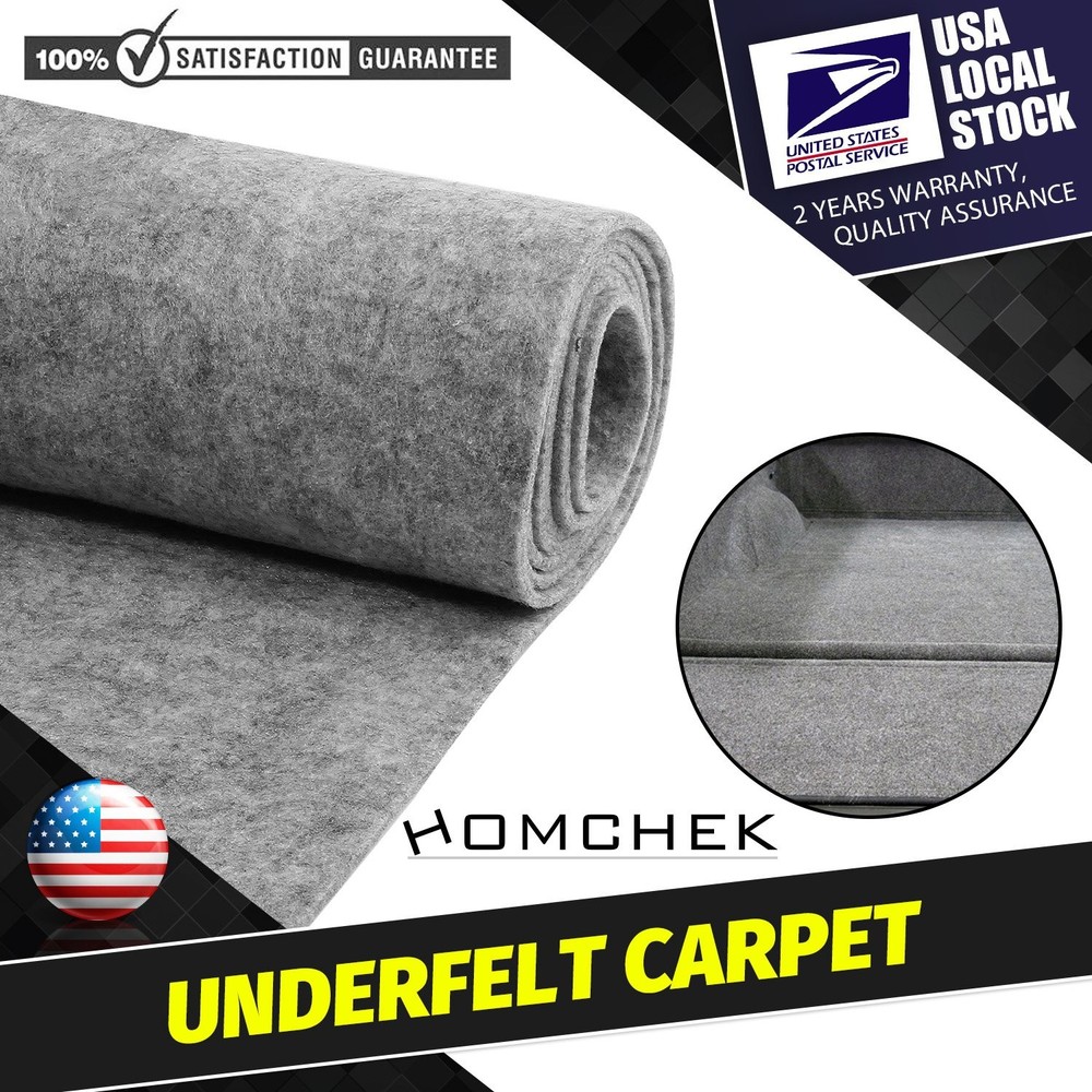 Mid Gray Auto Felt Carpet Speaker Floor Padding Upholstery Trunk Liner Replace