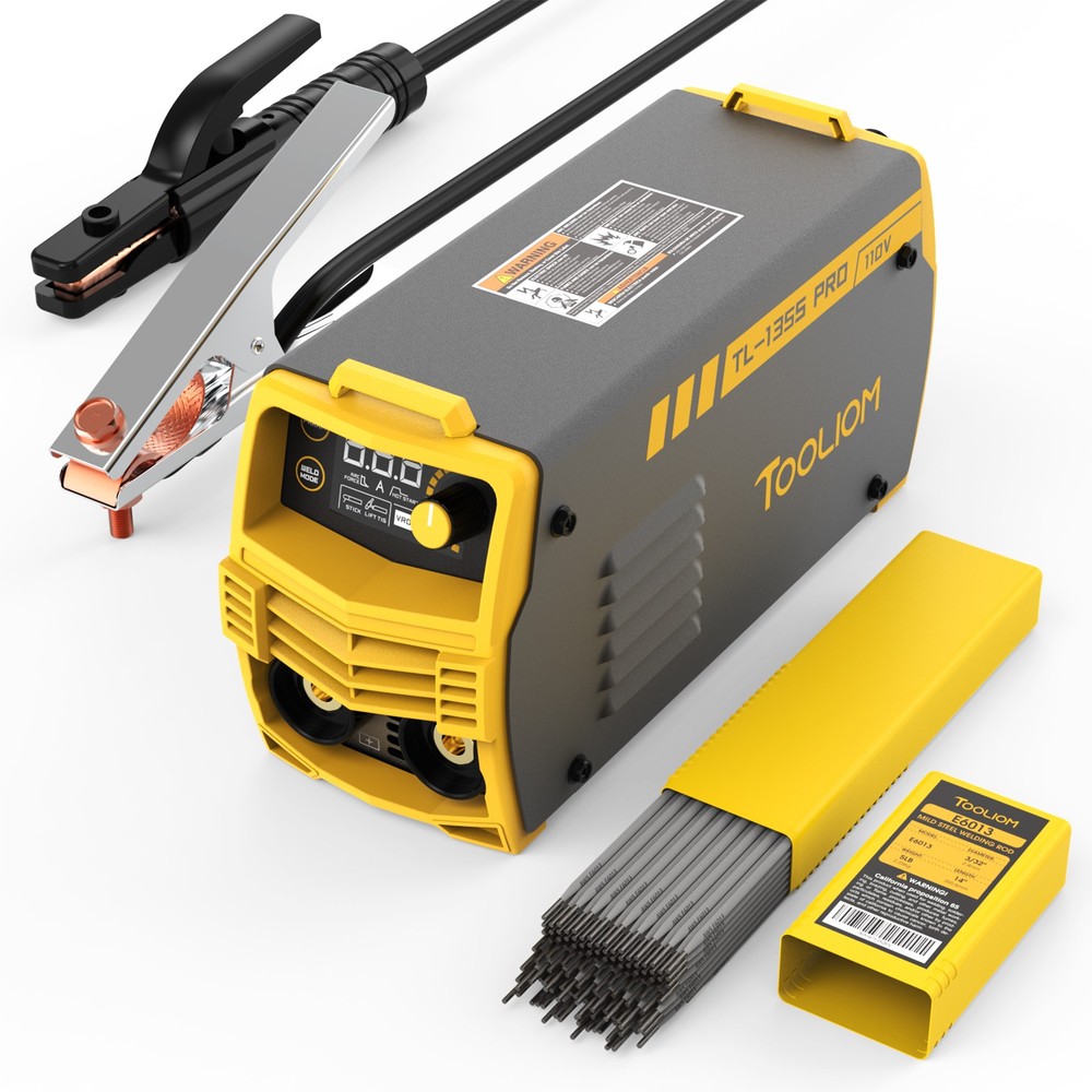 TOOLIOM 135A ARC Welder Machine 110V Includes E6011 E6013 E7018 Welding Rods 5LB