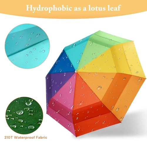 Rainbow Umbrella For Adults - Oversized 54inch Double Layer 0.2Rainbow