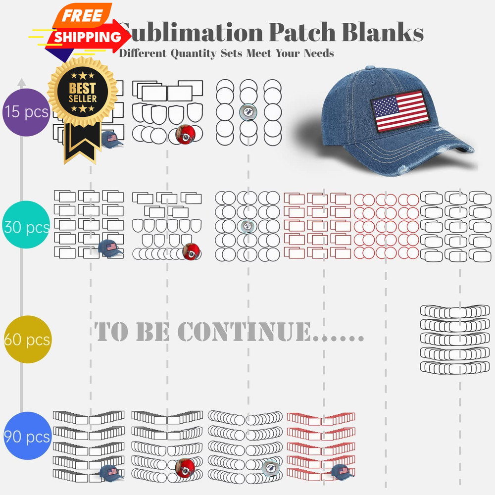 30 PCs Sublimation Patches - Iron On 30 pcs, Rounded Rectangle &