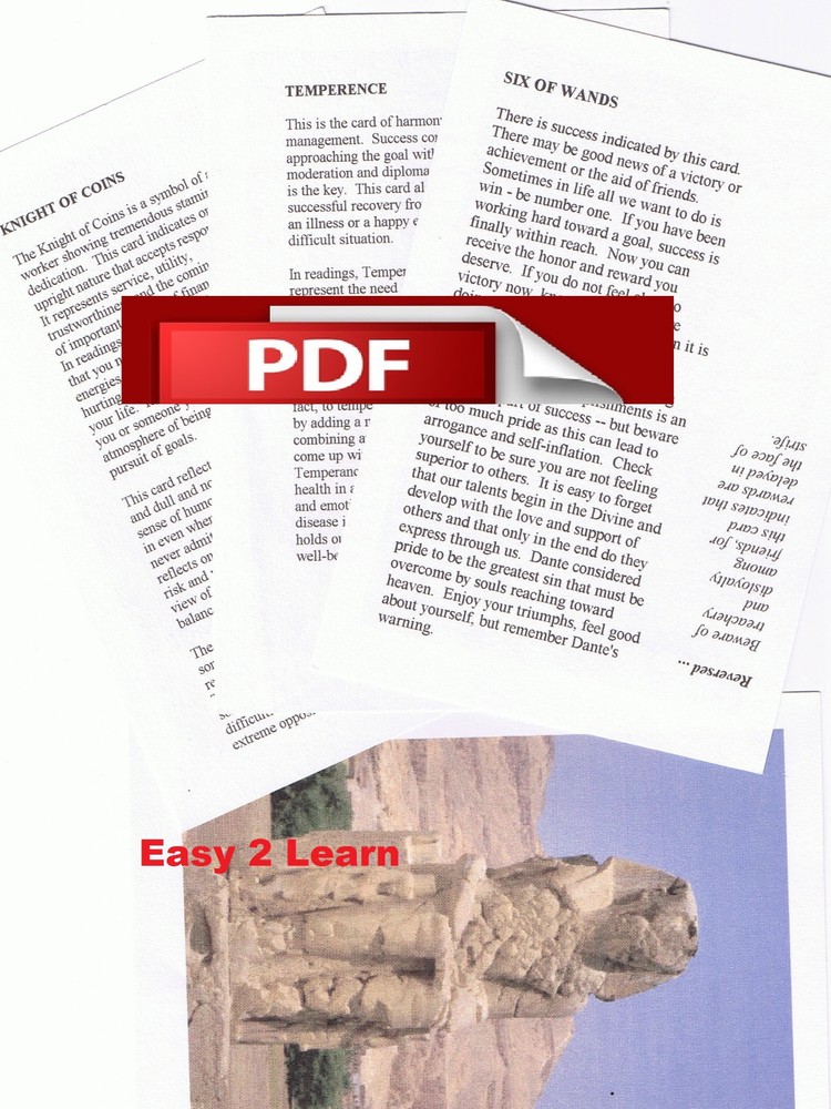 Tarot Cards Learn Astrology Easy Tarot Self help Learn to Read Tarot, Printable