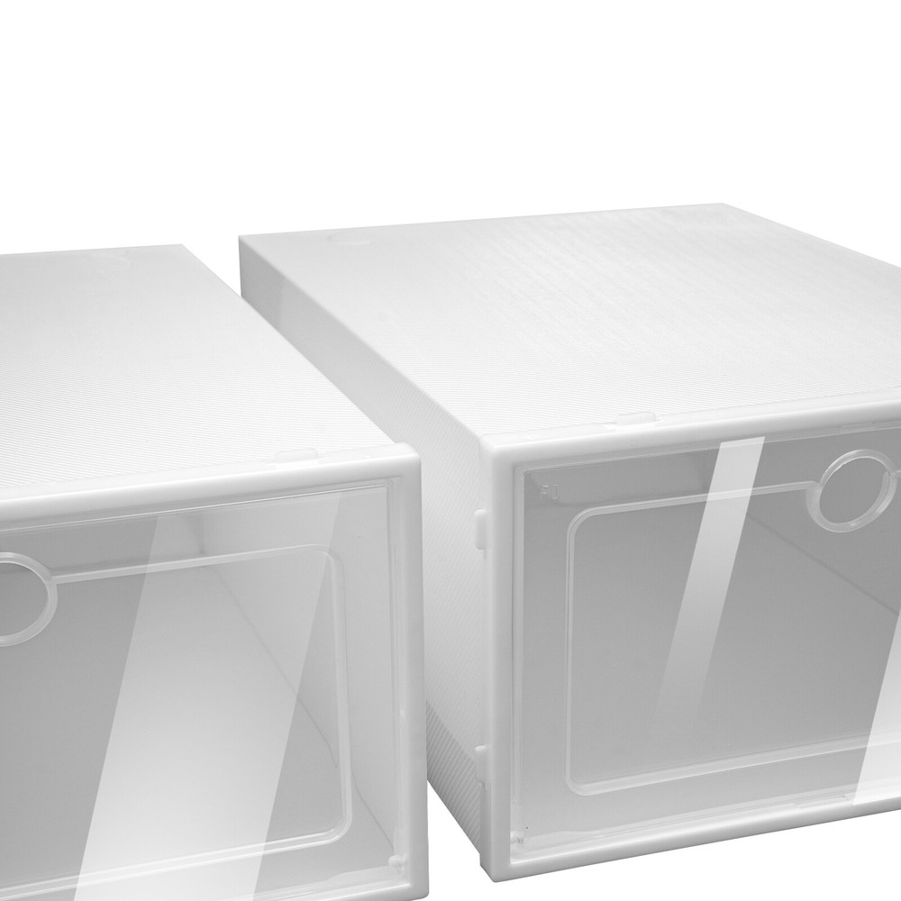 24Pcs Shoe Storage Box Clear Plastic Shoes Case Stackable Organizer Display