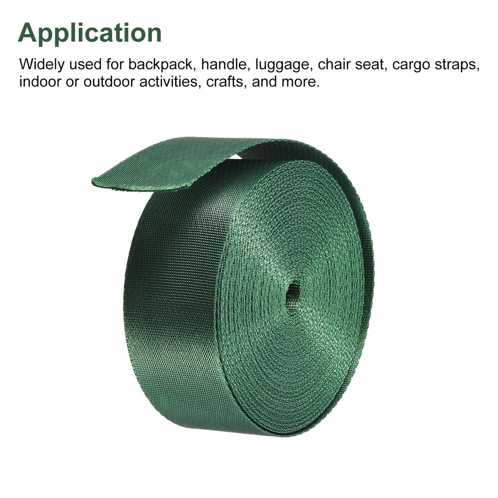 Flat Nylon Webbing Strap 1.5 Inch 10 Yards Light Green for Backpack