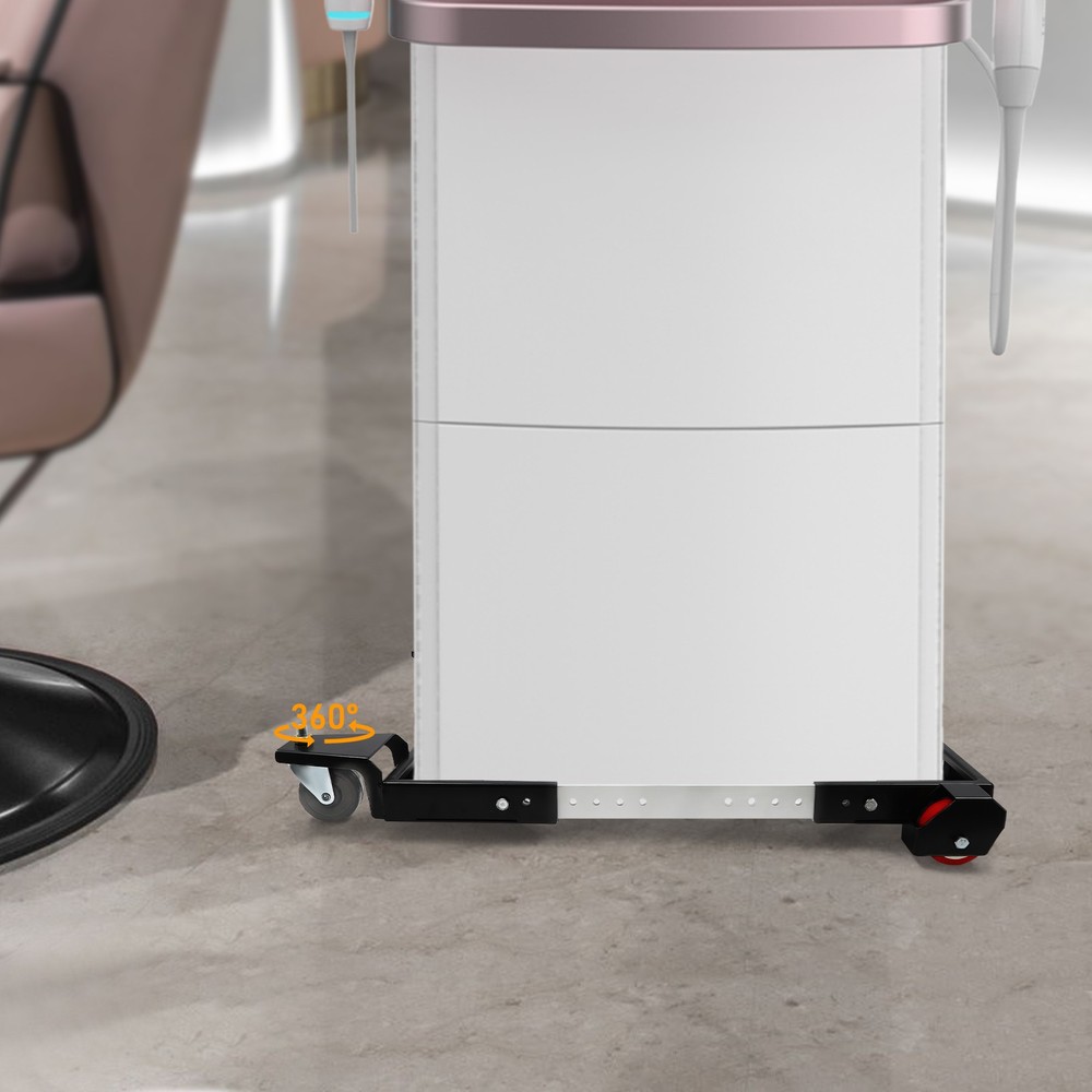 600lbs Adjustable Mobile Base Heavy Duty Rectangular Mobile Base w/ Wheels