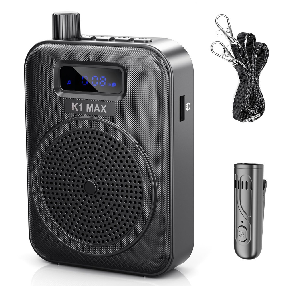 Voice Amplifier Wireless Microphone with Bluetooth Lavalier, Portable Microph...