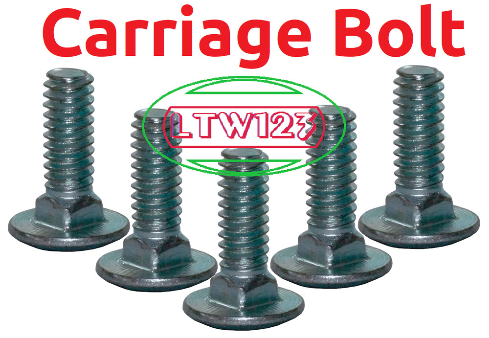 (15 Pieces) #10-24x3/4'' Full Thread Coarse Carriage Bolt (CB3-12)