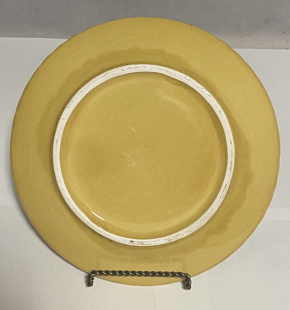Vintage Ceramic Glazed Pink Geranium Salad Plate
