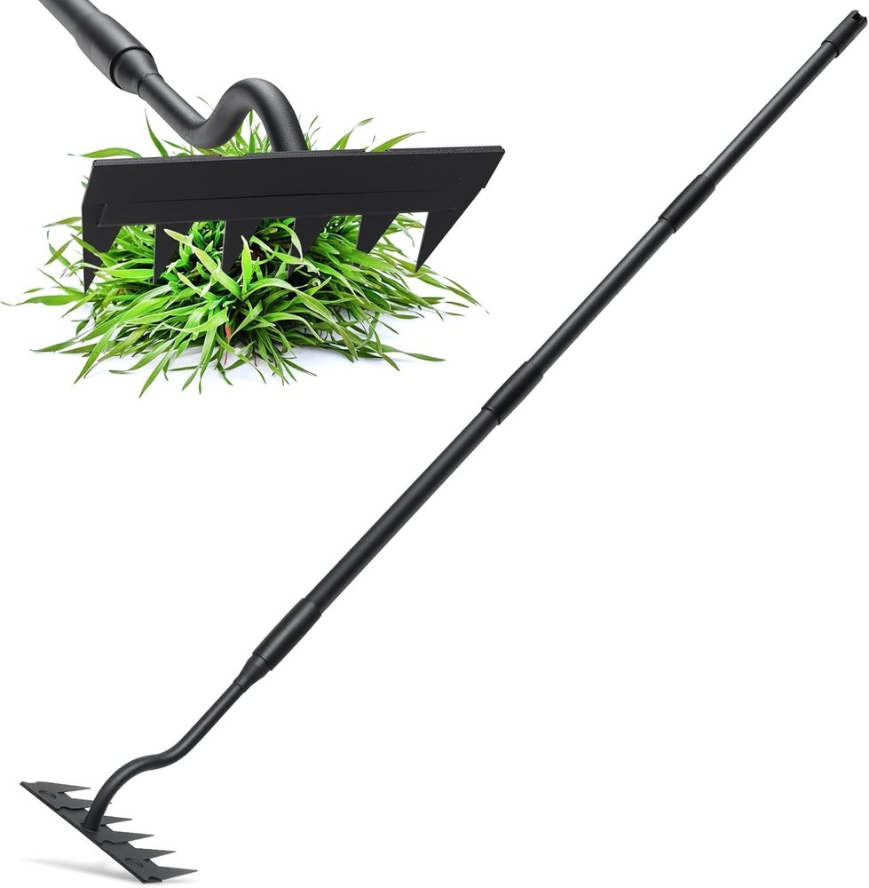Weed Puller Tool, Garden Weeding Rake Tools with Detachable Long Handle, 56 inch