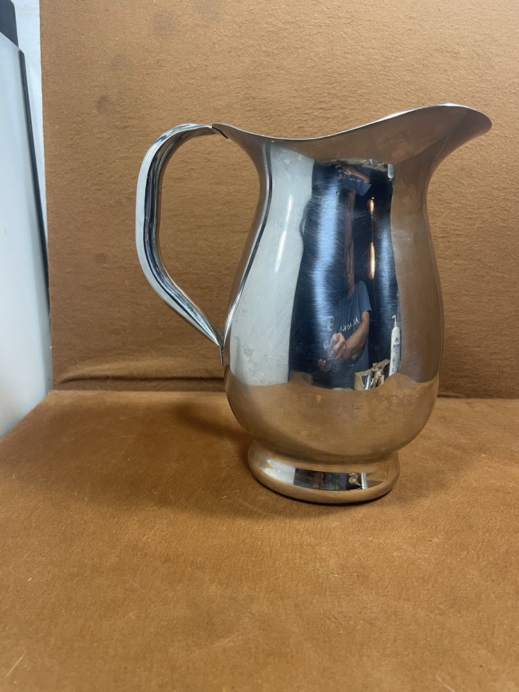 Vintage Flat Bottom Pitcher 8 ½ Inches Tall