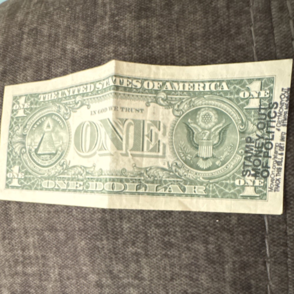 $1 US Dollar Bill Error Misaligned Ink Printing Federal Reserve Note