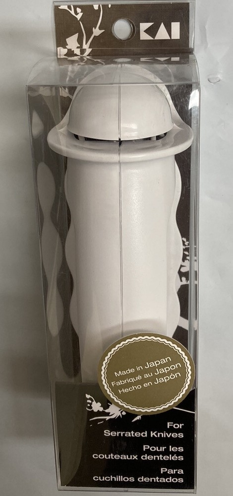 KAI White Hand-Held Pull-Through Serrated Knife Sharpener