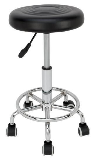 Performance Tool W85027 Adjustable Pneumatic Rolling Bar Stool Black