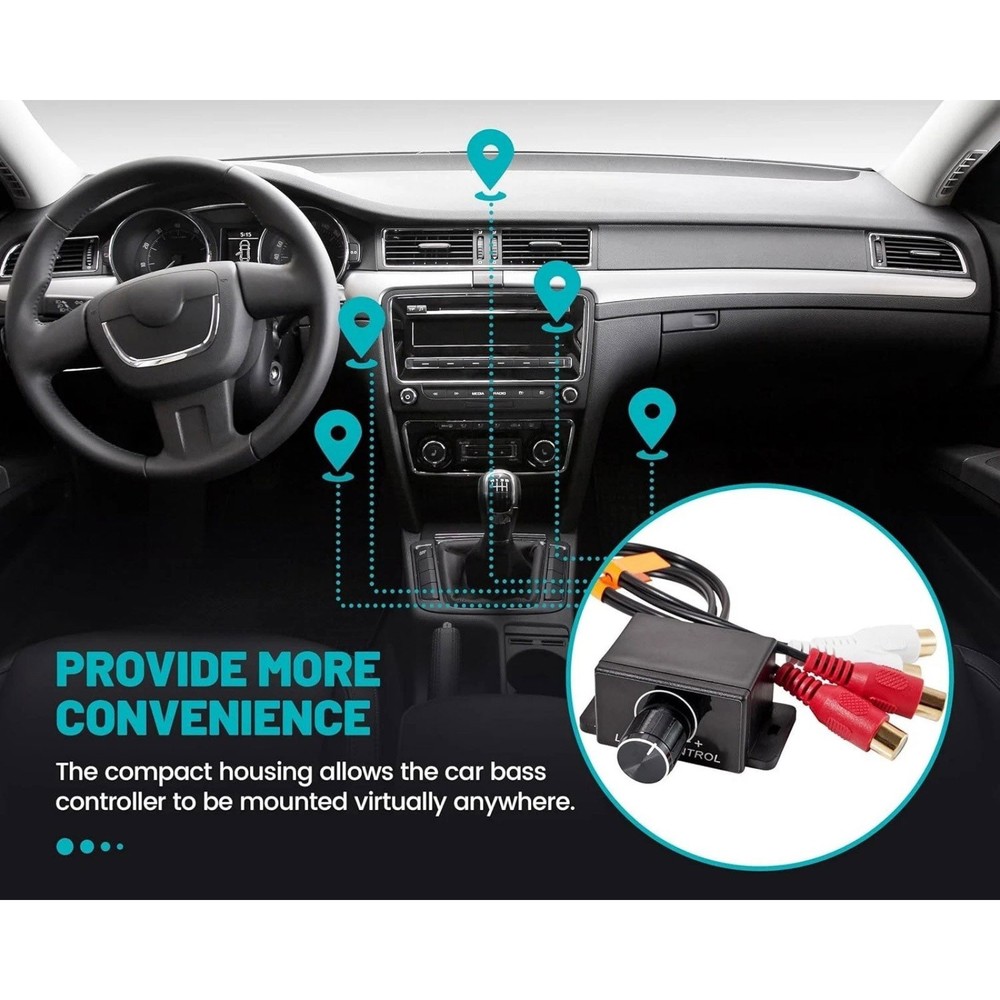 RCA Input Output Level Controller Remote Volume Knob for Car AMP Installation