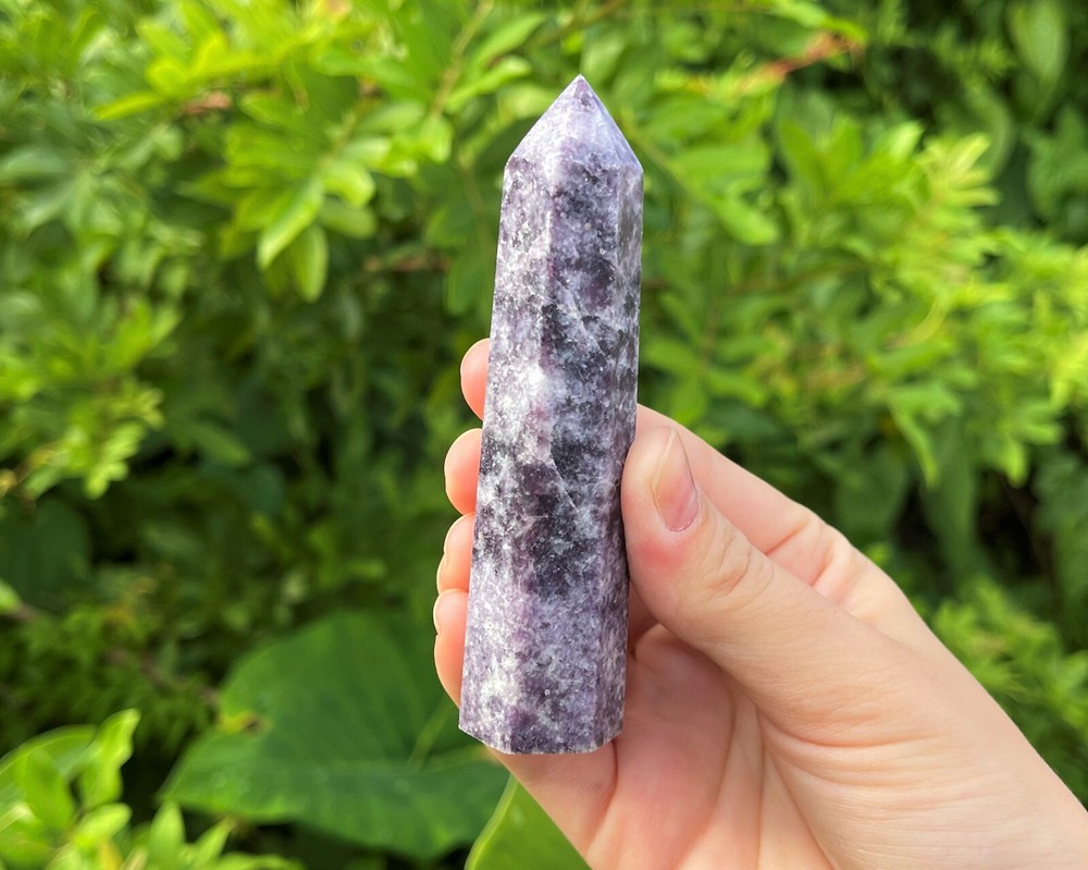 Lepidolite Obelisk (6-Sided Lepidolite Crystal Tower, A Grade Lepidolite Point)