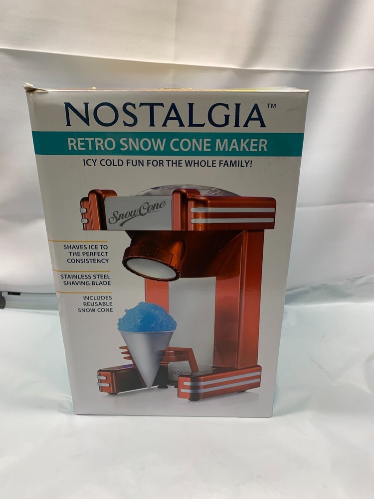 Nostalgia Retro Snow Cone Maker- Single Countertop Maker-Red *New