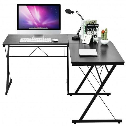 59 Inches L-Shaped Corner Desk Computer Table for Home Office Study Workstation-