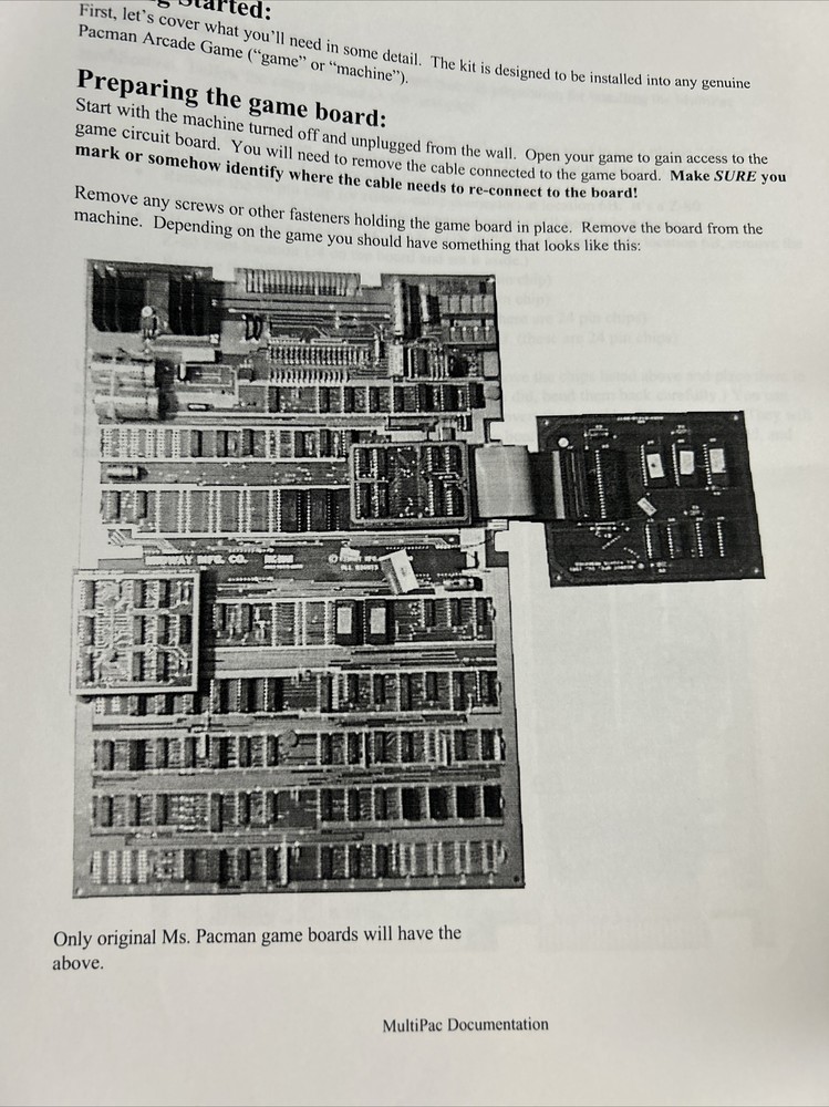 PAC Man Multi ARCADE VIDEO GAME  owners manual