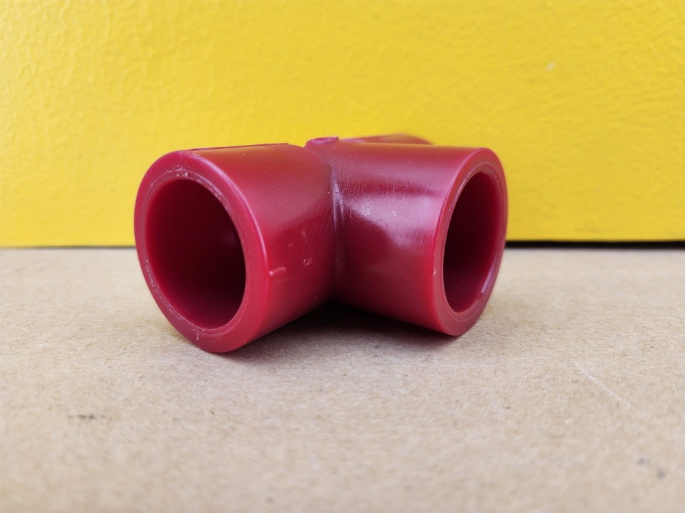 NEW NIBCO 1" Red Kynar PVDF Sch 80 Tee, Socket End