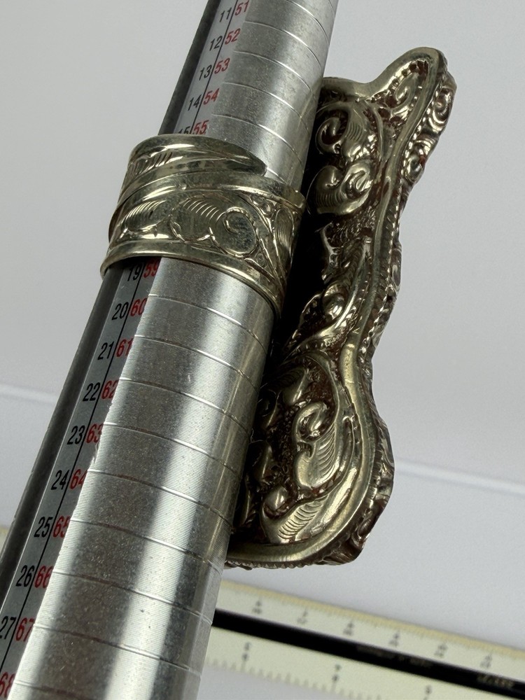 Handmade Nepalese Kali Goddess Bone & Silver Ring – Adjustable, 34.67g