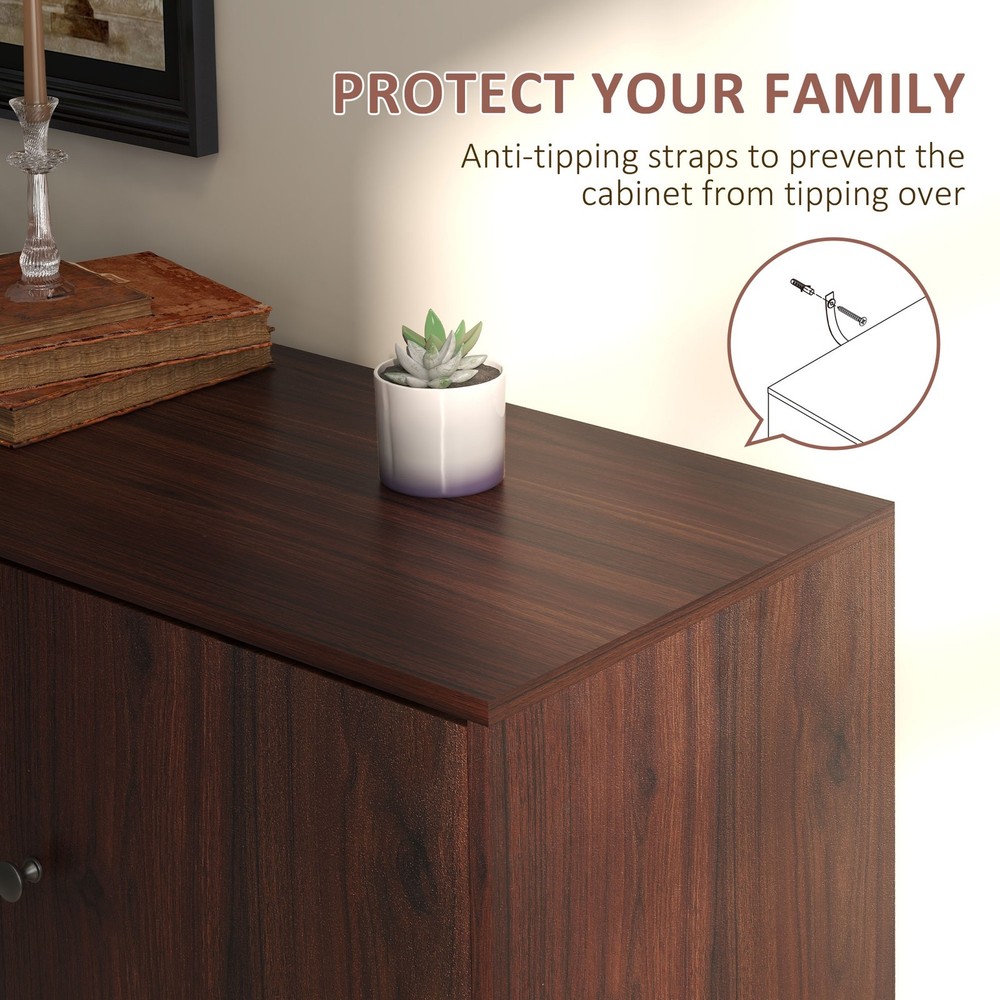 Sideboard Buffet Cabinet, Kitchen Cabinet with 2 Cupboards, 3 Drawers