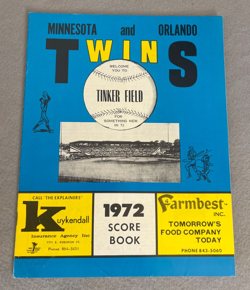 Vintage Baseball Program Book Minnesota vs Orlando Twins Program AAA League 1972