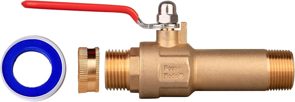 HMP012 Full Port Water Heater Straight Drain Valve LF Compliant Brass 3/4" MNPT