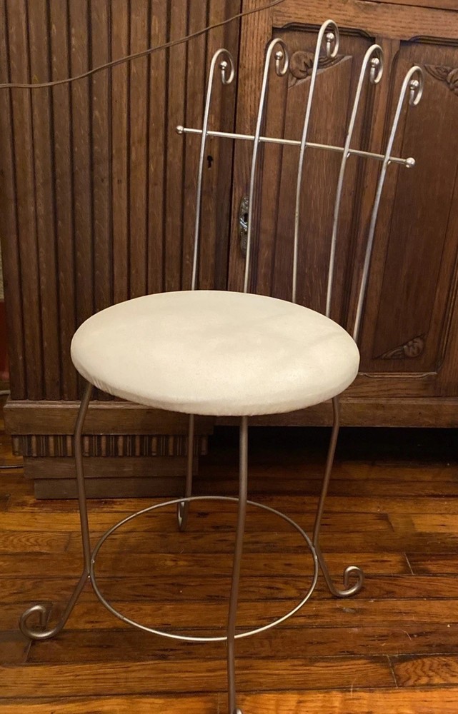Vintage IRON WIRE VANITY CHAIR STOOL