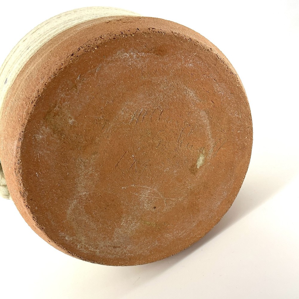 Studio Art Pottery Planter Pot Lion Lamb Handles Signed Dated 1993