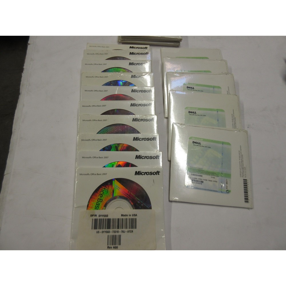 MICROSOFT OFFICE 2007 BASIC CD + OEM PRODUCT KEY, SEALED PACKAGE