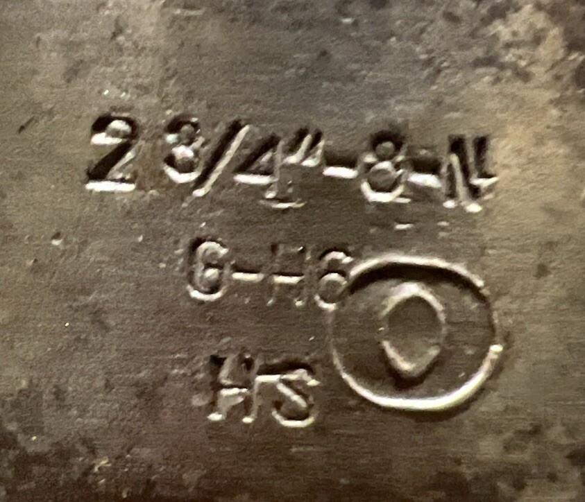 2-3/4”-8N 6 Flute Plug Tap - Used Surplus