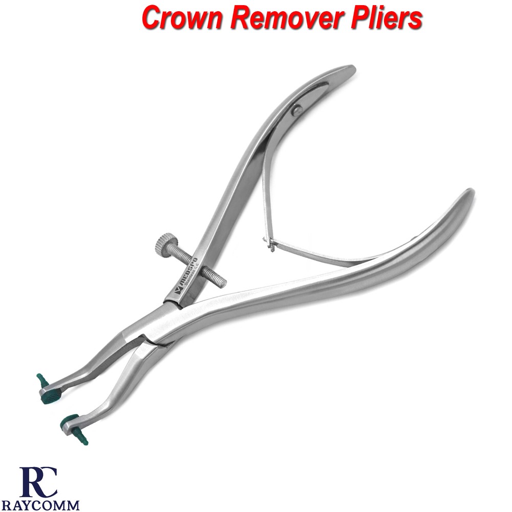 Dental Crown Bridge Removing Plier Rubber Tips Forceps with 4 Soft Pads