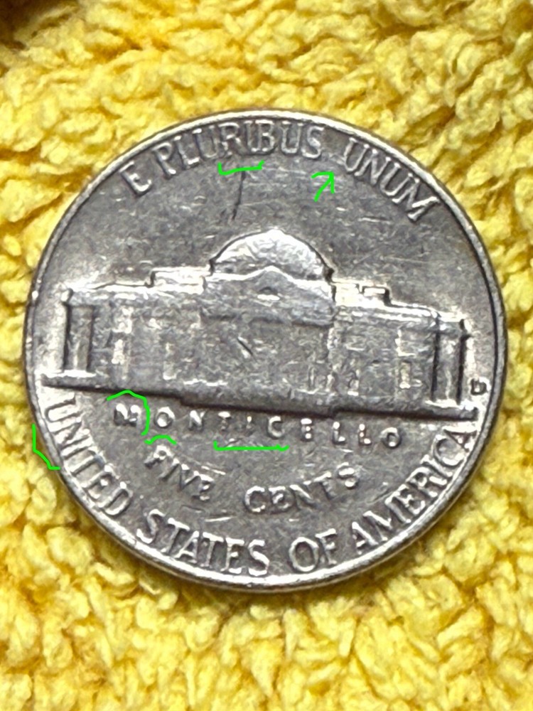 1964 One Of It’s Kind D Mint Nickel With Multiple Errors